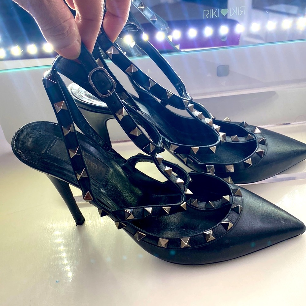 Valentino Rockstud 39 Black leather 100mm